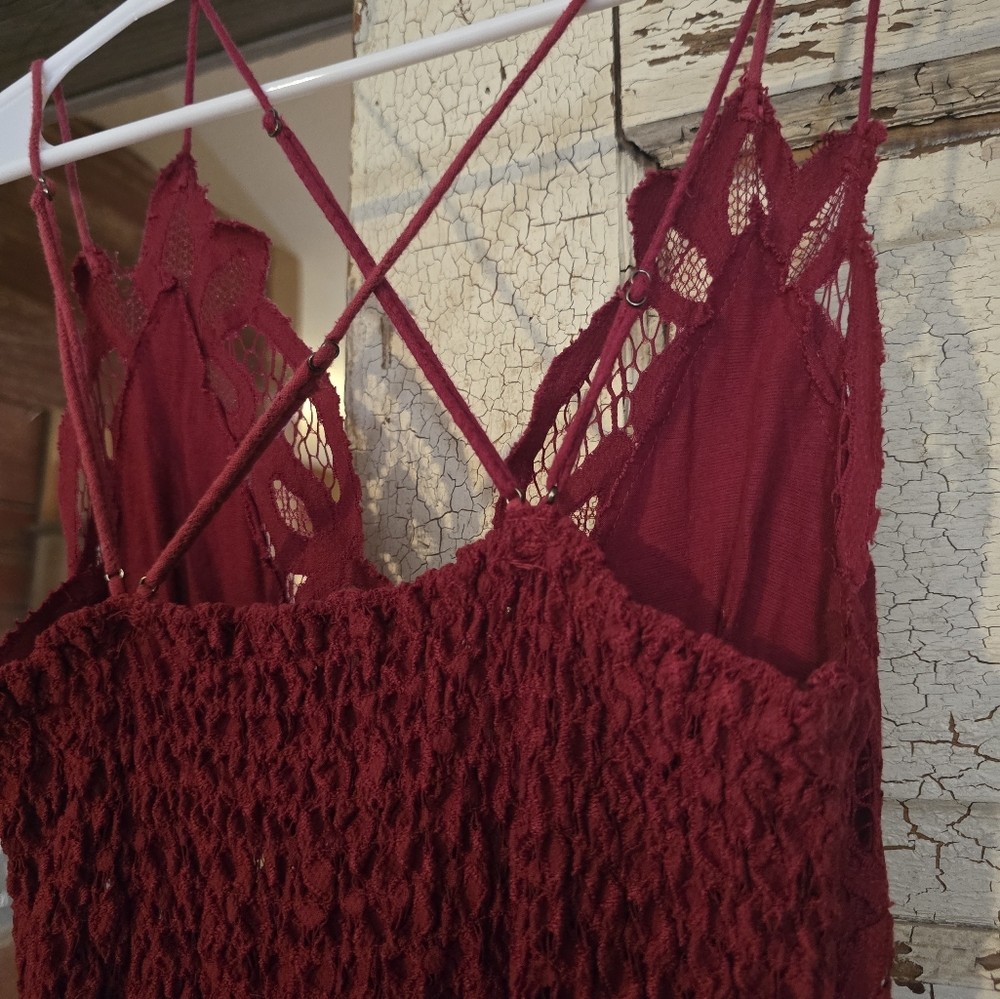 Womens FREE PEOPLE Lace Detail Maxi Dress Sz. Small GUC! - Picture 6 of 8